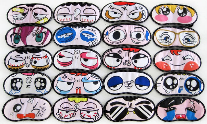 Women Girls&#39;s Travel Lovely Cartoon Face Sleep Masks Eye Mask Sleeping Blindfold Nap Cover,2 Pack