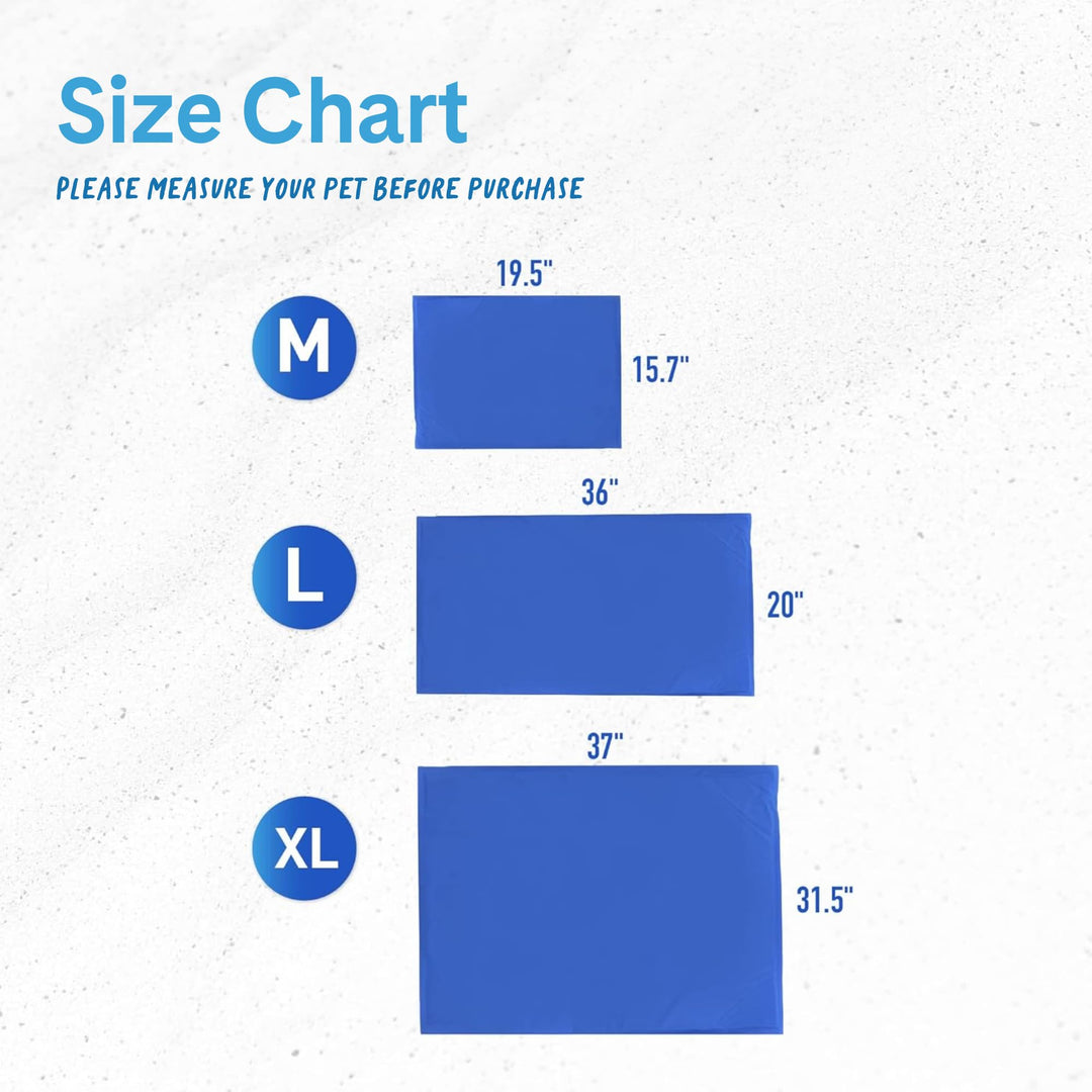 Chillz Gel Mat, Large - Pressure-Activated Cooling Pad for Pets - Non-Toxic, No Water or Refrigeration Needed - Ideal for Home, Travel &amp; Crates