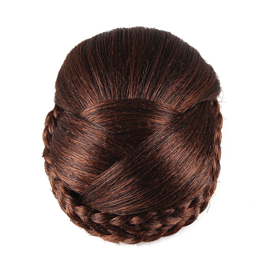 Light Borwn: Better-Home Synthetic Hair Braided Clip In Bun Hair Extensions Hair Pieces Women(Light Brown)