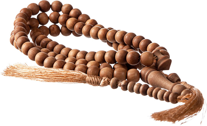 Sandalwood Tasbih 99 8mm - Islamic Prayer Beads, Tasbeeh, Muslim Rosary, Masbaha, Misbaha, Tesbih, Tespih, Dhikr Beads, Zikr Beads, Sibha, Muslim Mala, Worry Beads, Prayer Counter