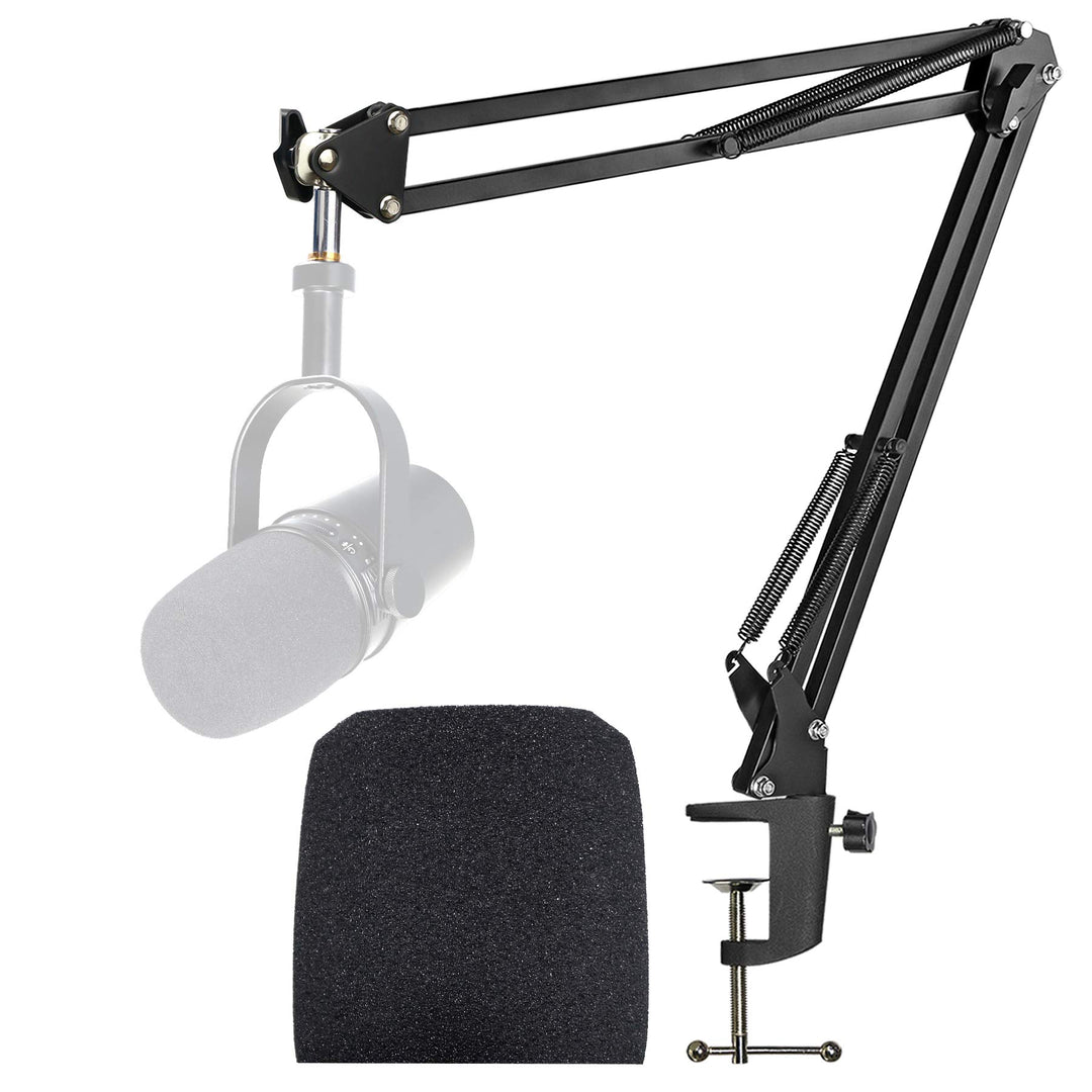 MV7 MV7X MV7+ Boom Arm - Mic Arm with Foam Cover Windscreen Compatible with Shure MV7 and Shure MV7X and Shure MV7+ Microphone with Pop Filter by YOUSHARES