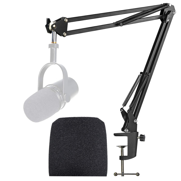 MV7 MV7X MV7+ Boom Arm - Mic Arm with Foam Cover Windscreen Compatible with Shure MV7 and Shure MV7X and Shure MV7+ Microphone with Pop Filter by YOUSHARES