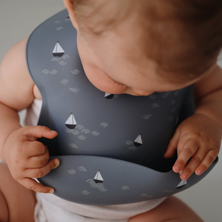 mushie Silicone Baby Bib | Adjustable Fit Waterproof Bi