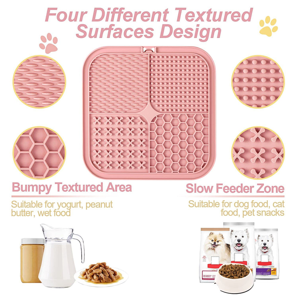 Lick Mat for Dogs & Cats 2 Pack with Suction Cups, Dog Lick Mat for Anxiety Relief, Dog Toys to Keep Them Busy, Peanut Butter Lick Pads for Boredom Reducer, Perfect for Bathing Grooming
