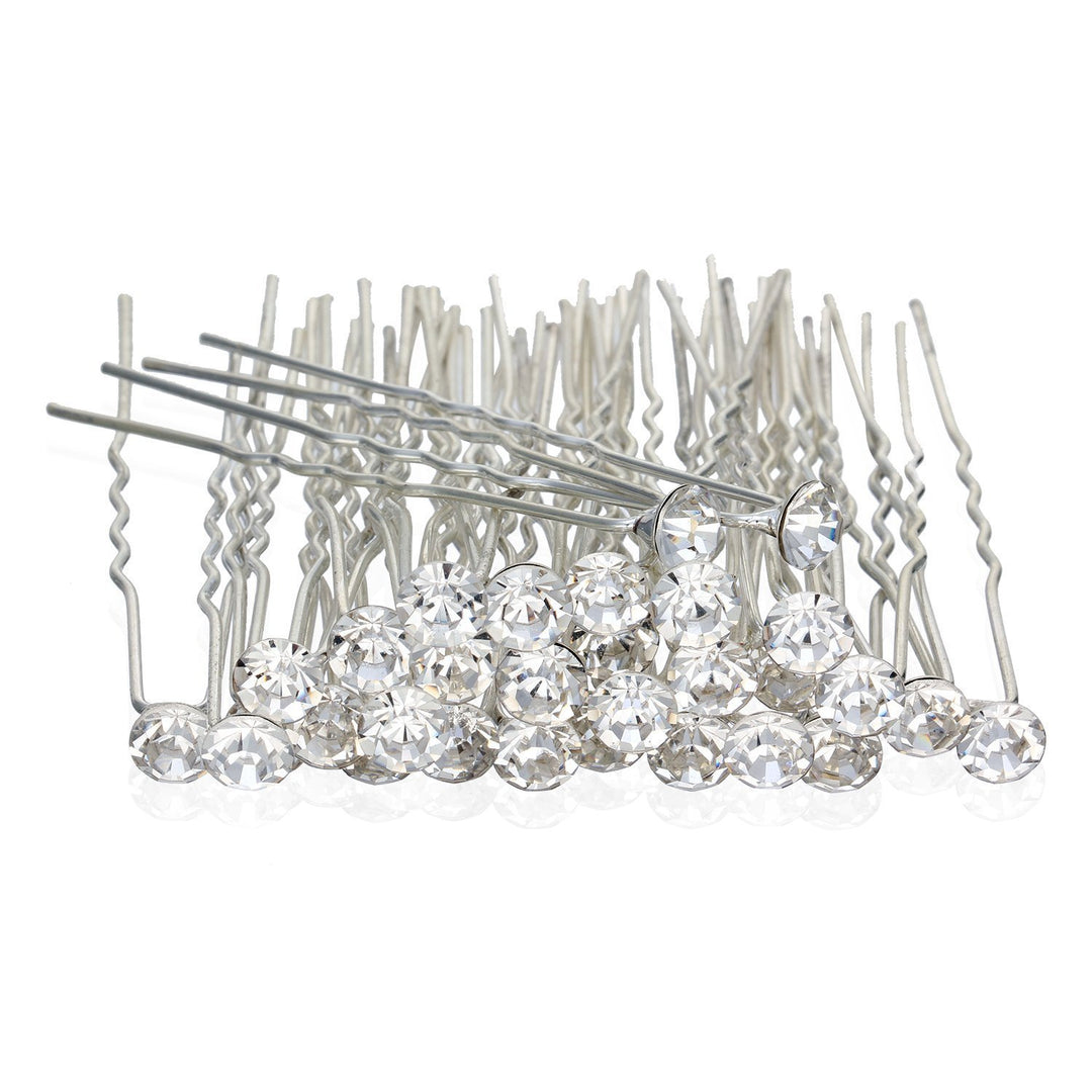 GBSTORE 12 Pcs Transparent Crystal Rhinestones Hair Pin