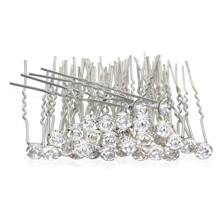 GBSTORE 12 Pcs Transparent Crystal Rhinestones Hair Pin