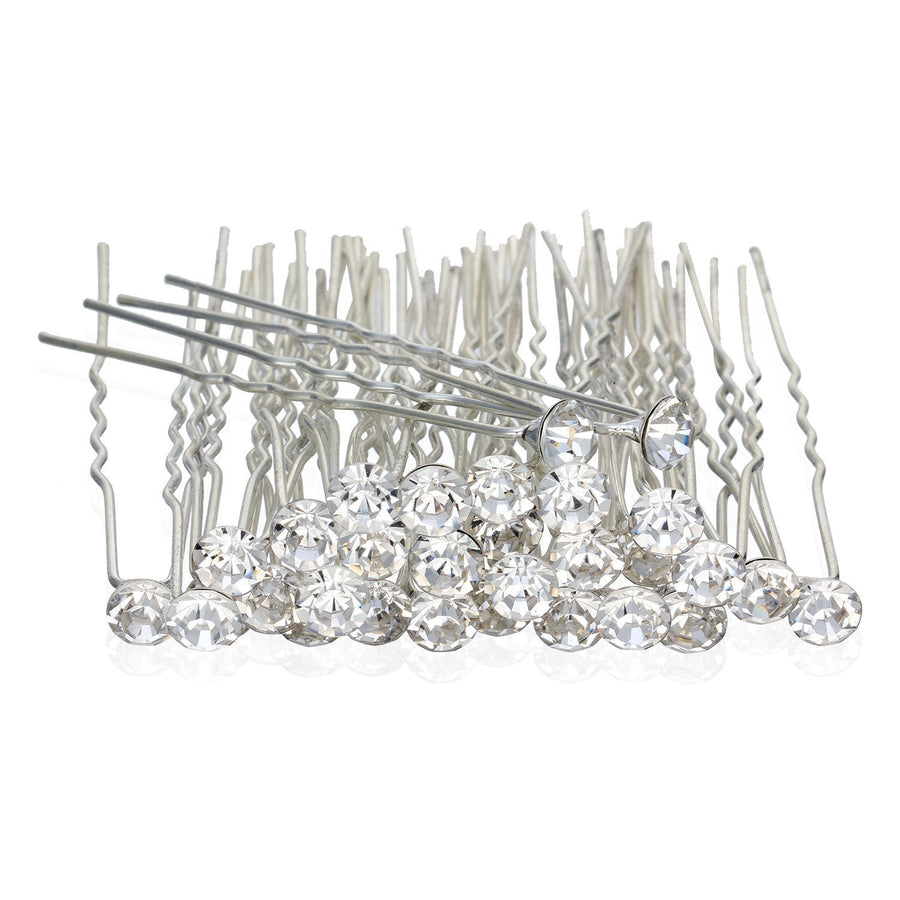 GBSTORE 12 Pcs Transparent Crystal Rhinestones Hair Pin