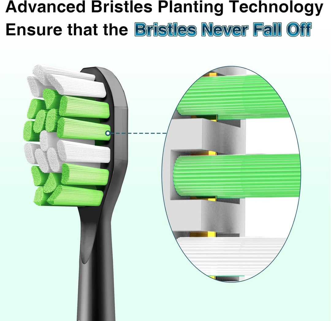 Aoremon Replacement Heads for Sonicare Philips Electric Toothbrush, Black Brush Heads Compatible with Sonicare All Snap-on Toothbrush Modle,10PCS