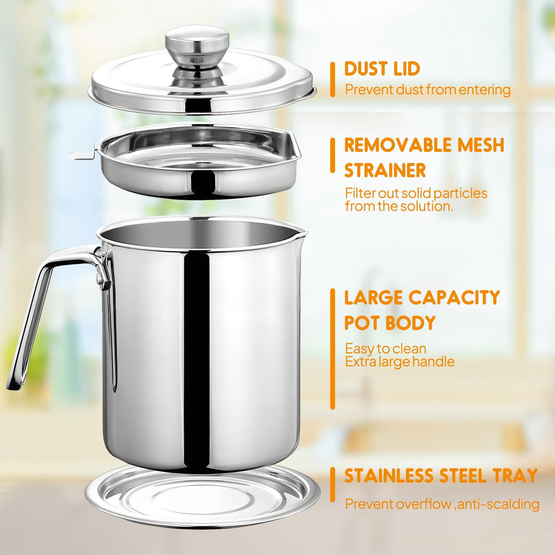 Chihee Grease Container Stainless Steel Bacon Grease Sa