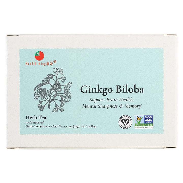 Health King Ginkgo Biloba Herb Tea, Teabags, 20 Count B