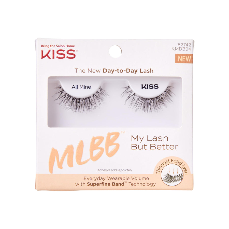 MLBB My Lash But Better Everyday Wearable Volume False Eyelashes with Superfine Band Technology, Easy To Apply, Reusable, Cruelty-Free, Contact Lens Friendly, Style All Mine, 1 Pair