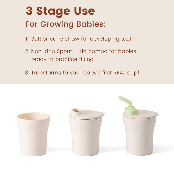 1-2-3 Sip! Training Cup for Baby Toddler Self Feeding &amp; Development, Tiny Cup Perfect for Baby Led Weaning, Non Drip Lid, Eco-Friendly, BPA Free, Dishwasher Safe (Vanilla + Cotton Candy)