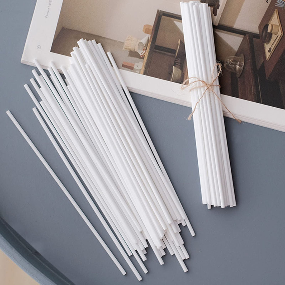 100 Pieces Fiber Reed Diffuser Sticks 21cm*3mm Replacement Refill Sticks for Aroma Fragrance Bathroom Deodorant (White)