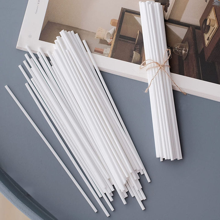 100 Pieces Fiber Reed Diffuser Sticks 21cm*3mm Replacement Refill Sticks for Aroma Fragrance Bathroom Deodorant (White)