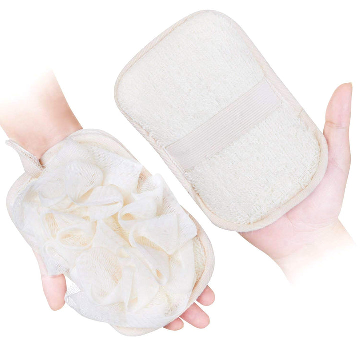 1 Pack: Mikimini Bath Mitt For Women, Bath Pouf Mesh Brushes 1 Pc Upgraded Version | Loofah Sponge &amp; Exfoliating Pad 2 In 1 Professional Design | Exfoliating Gently With The Elastic (1 Pack)