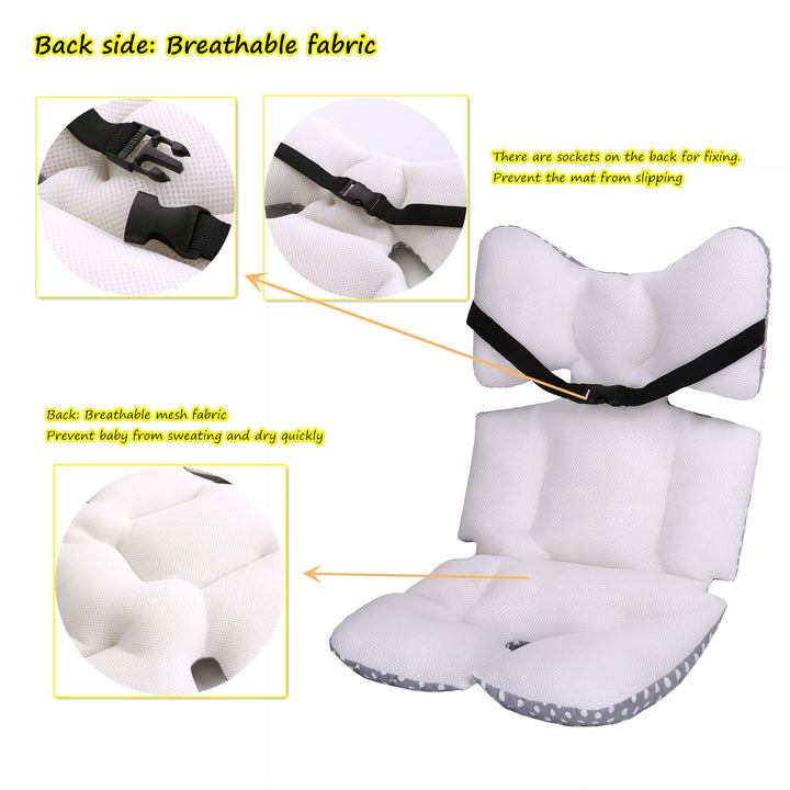 Baby Seat Pad Liner for Stroller–Soft and Breathable,3D Air Mesh Cotton Universal Baby Stroller Cushion (Pink Cross)