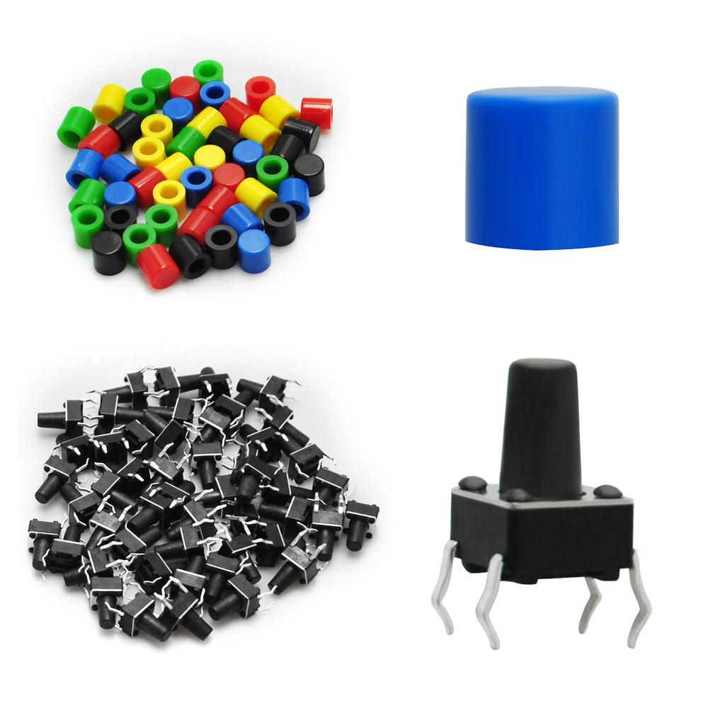 Gikfun 50Pcs 6x6x9mm Tact Tactile Push Button Momentary