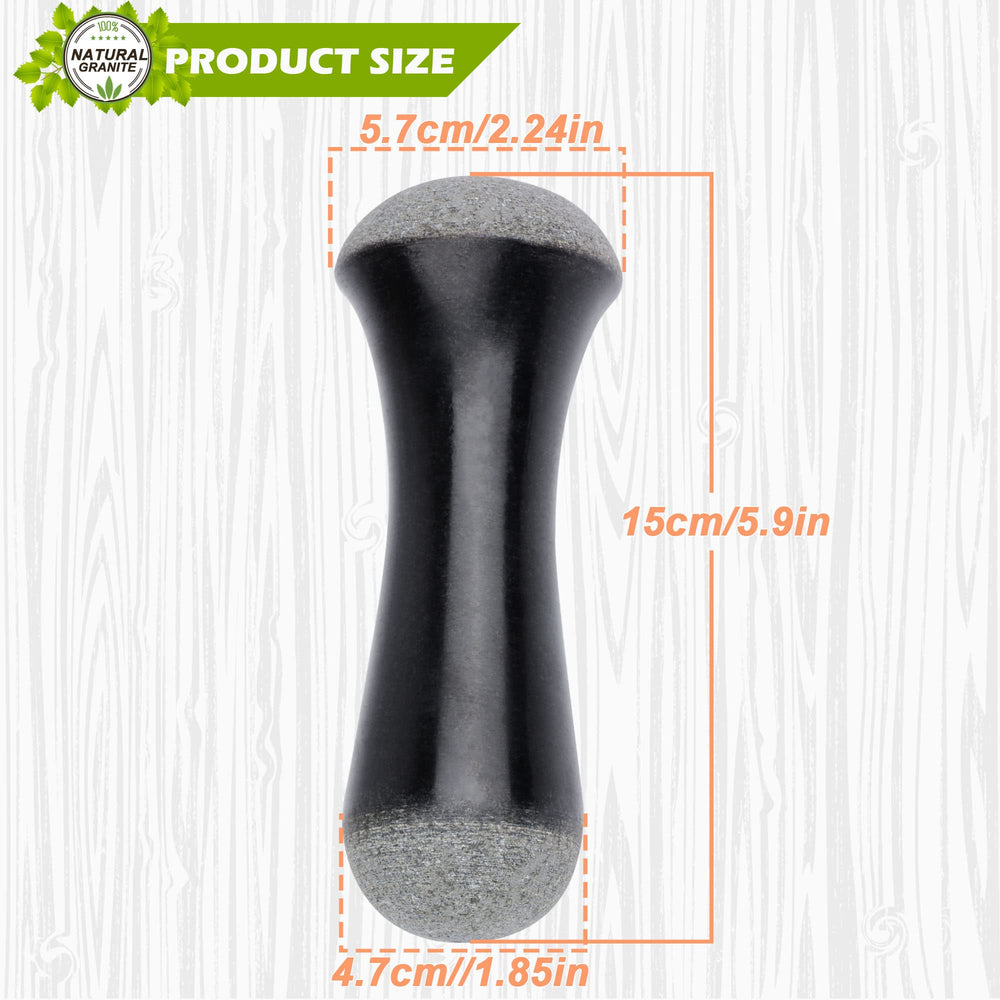 Granite Replacement Pestle 5.9 Length Polished, Use Pestle on Both Ends (Only Pestle Mortar Not Included) (Granite Polished)