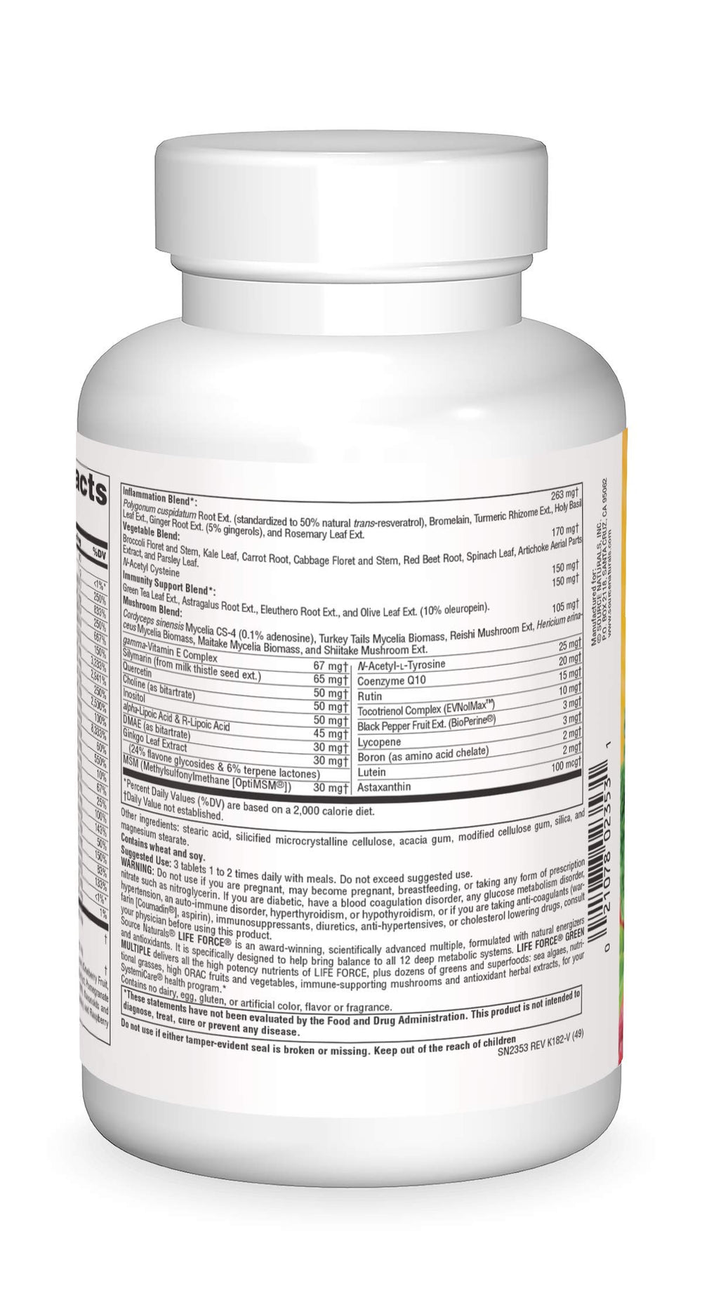 Life Force Green Multiple, Energy Activator with Superfoods* -180 Tablets