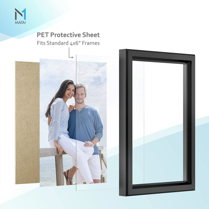 Mata1 PET Plexiglass Sheet, Flexible & Thin, (4x6 x 0.03 inch, Clear, 5 Pack), Softened-Edge Acrylic Style Transparent Plexiglass for Picture Frame Glass Replacement & DIY Craft Projects