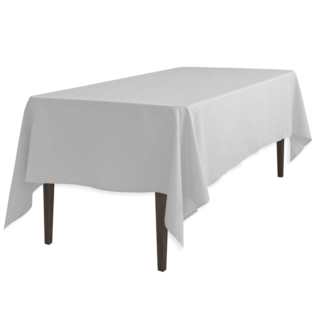LinenTablecloth 60 x 126-Inch Rectangular Polyester Tablecloth Silver