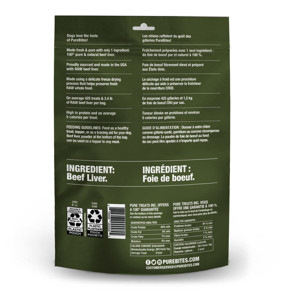 Beef Freeze Dried Dog Treats, 1 Ingredient, Made in USA, 16.6oz