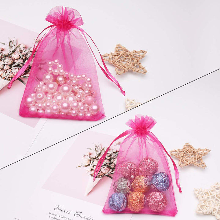 AKStore 100PCS 4x6 (10x15cm) Drawstring Organza Jewelry
