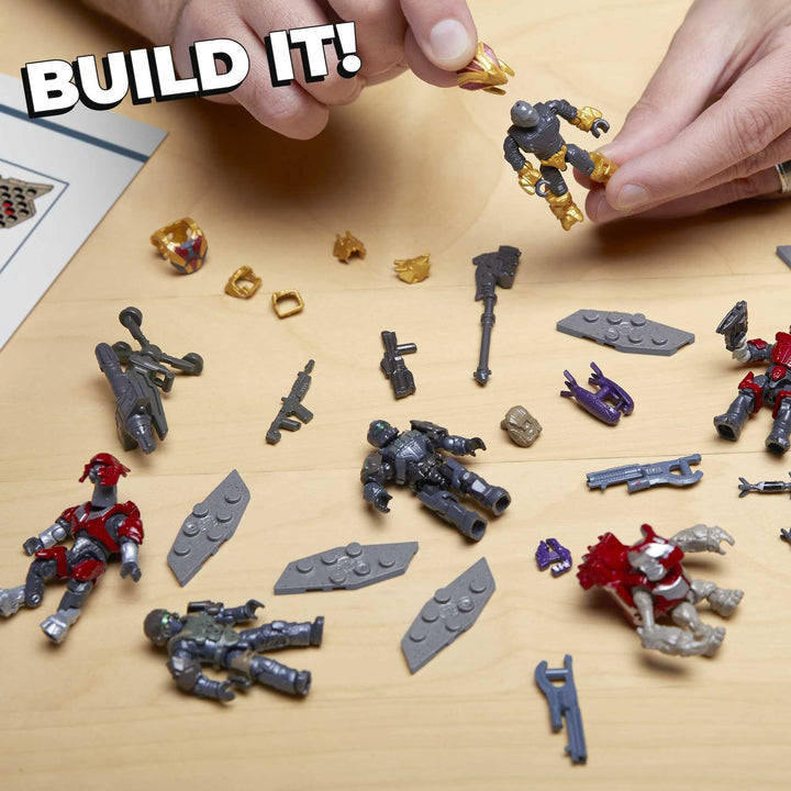 Halo Infinite Toy Building Sets, Banished Garrison Pack with 6 Micro Action Figures, Accessories and Buildable Rocket Launcher