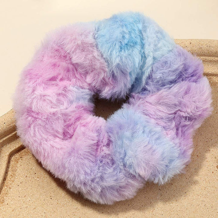 6 Pcs Leopard Towel Scrunchies for hair Drying with Tie dye and Solid Soft Microfiber Hair Scrunchies Thick Fuzzy Scrunchies for hair Frizz Free Hair Bobbles Ropes Traceless Ponytail Holder Cow Hair
