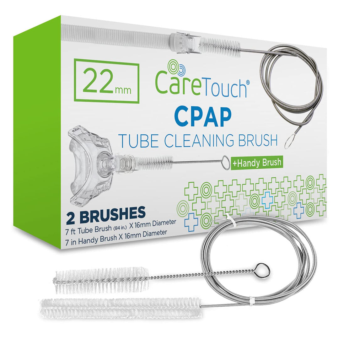 CPAP Tube Cleaning Brush - Flexible Stainless Wire Tube Cleaning Brush (7 Feet) Plus Handy Brush (7 Inches) Fits Standard 22-mm Diameter Tubing - CPAP Cleaning Supplies - CPAP Hose Cleaner