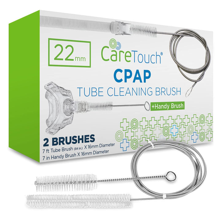 CPAP Tube Cleaning Brush - Flexible Stainless Wire Tube Cleaning Brush (7 Feet) Plus Handy Brush (7 Inches) Fits Standard 22-mm Diameter Tubing - CPAP Cleaning Supplies - CPAP Hose Cleaner