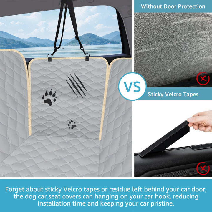 Dog Car Seat Covers for Back Seat, Waterproof Dog Car Hammock with Mesh Window Durable Scratch Proof Nonslip Pet Carseat Covers Universal Fit Protector for Cars, Trucks &amp; SUVs