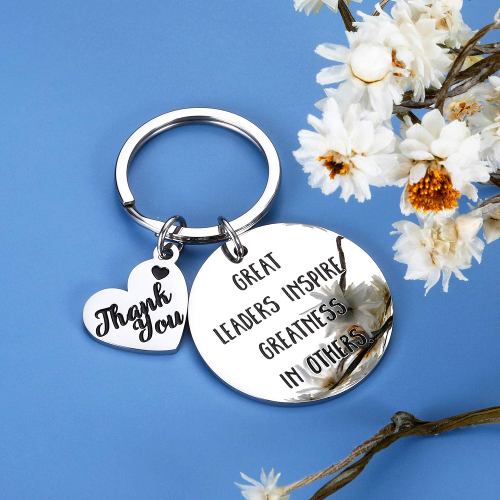 Boss Keychain Gifts for Women Men Lady Boss Leaders Christmas Birthday Boss Day Valentine Retirement Leaving Gifts, Silver, Small