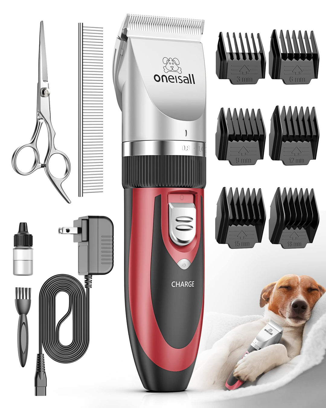 Dog Shaver Clippers Low Noise Rechargeable Cordless Electric Quiet Hair Clippers Set for Dogs Cats Pets