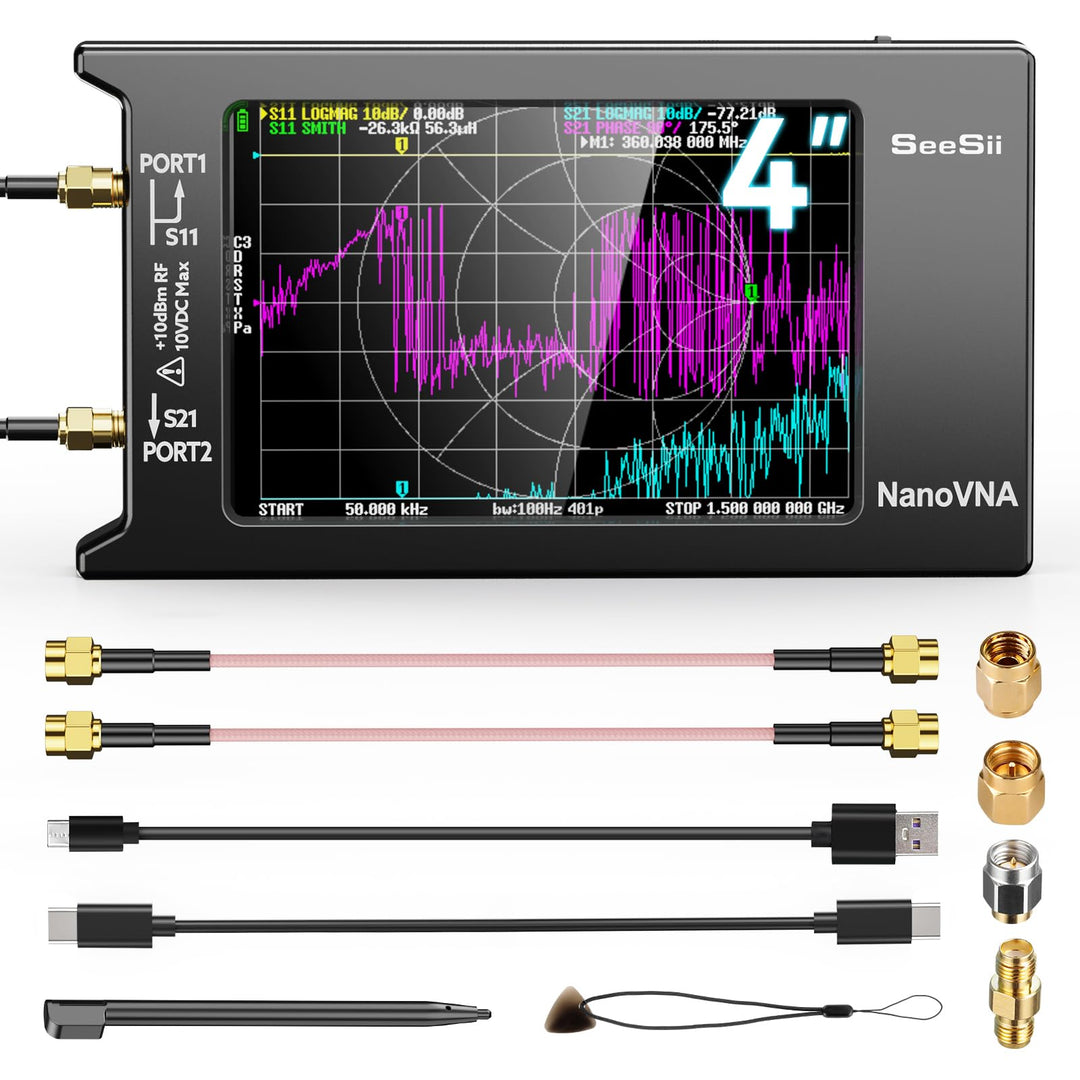 SeeSii Upgraded NanoVNA-H4 Vector Network Analyzer, Lat