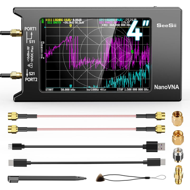 SeeSii Upgraded NanoVNA-H4 Vector Network Analyzer, Lat