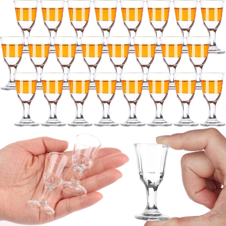 24-Pack Small Mini Shot Glasses 10 ml 0.35oz, Mini Wine Glass Shooters Small Fancy Shot Glasses Super Cute &amp; Elegant