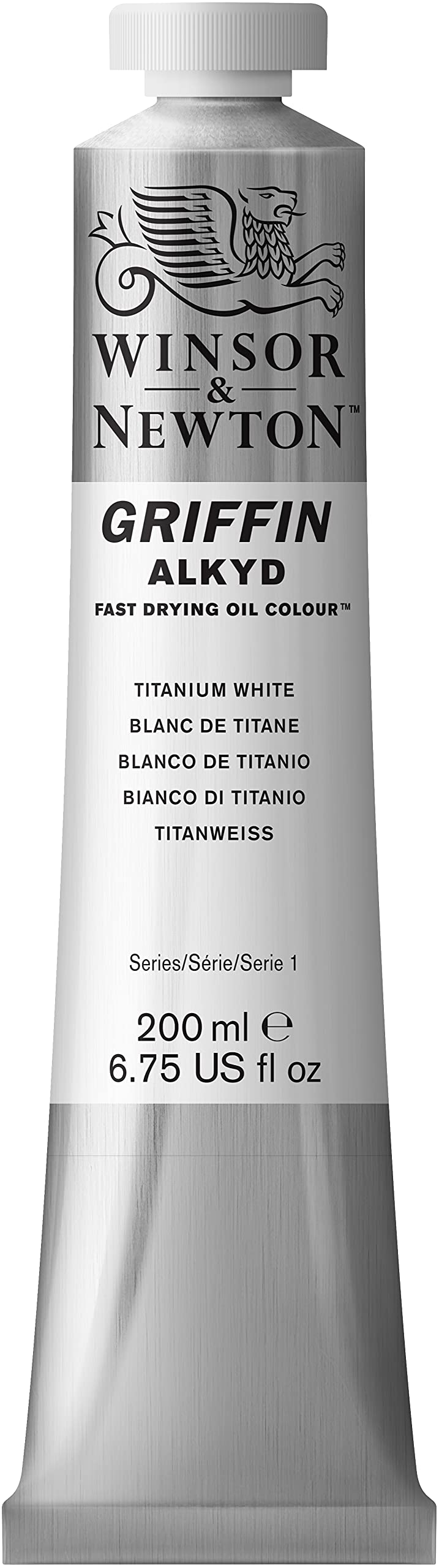Winsor &amp; Newton Griffin Alkyd Fast Drying Oil Paint, 200ml (6.75-oz) tube, Titanium White