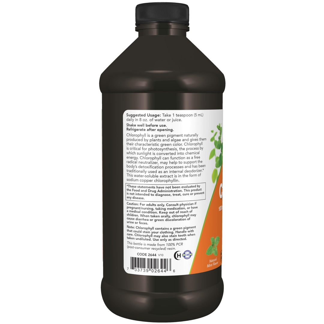 Supplements, Liquid Chlorophyll, Super Concentrated, Internal Deodorizer*,Boost Energy, Mint Flavor, 16-Ounce
