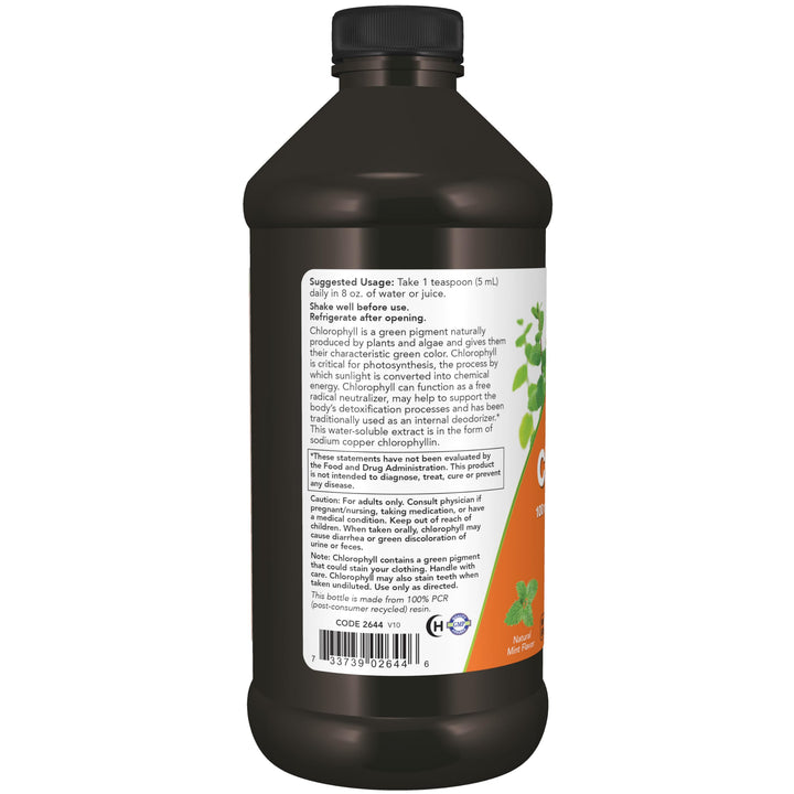 Supplements, Liquid Chlorophyll, Super Concentrated, Internal Deodorizer*,Boost Energy, Mint Flavor, 16-Ounce