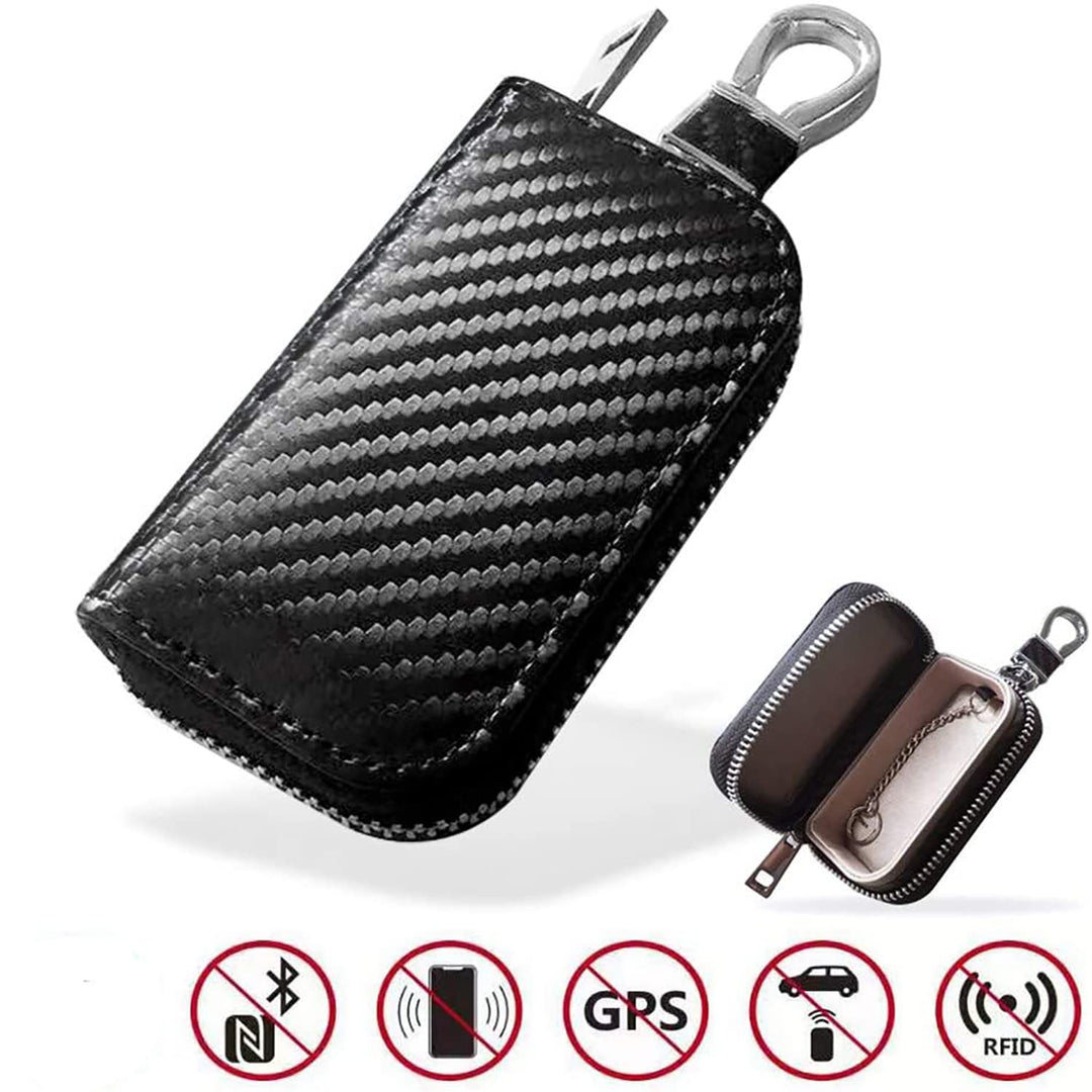 Faraday Bags for Key Fob - RFID Blocking Faraday Key Fob Protector Faraday Box | Portable Key Fob Signal Blocker RFID Key Fob Protector, RFID Blocking Pouch Upgraded Faraday Bag, Carbon Fiber Black