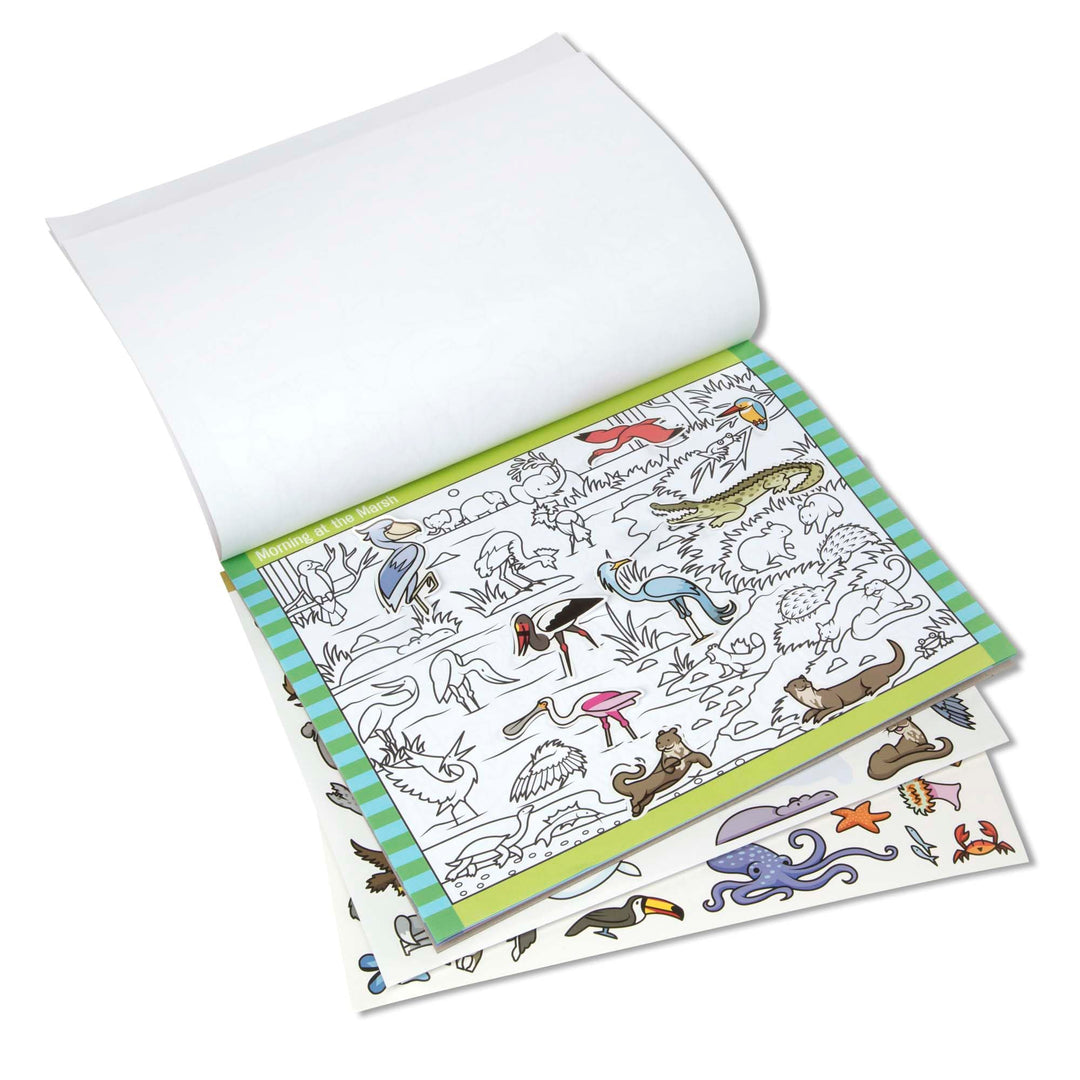 Melissa &amp; Doug Seek and Find Sticker Pad, Animals (300+ Stickers, 14 Scenes to Color) - FSC Certified