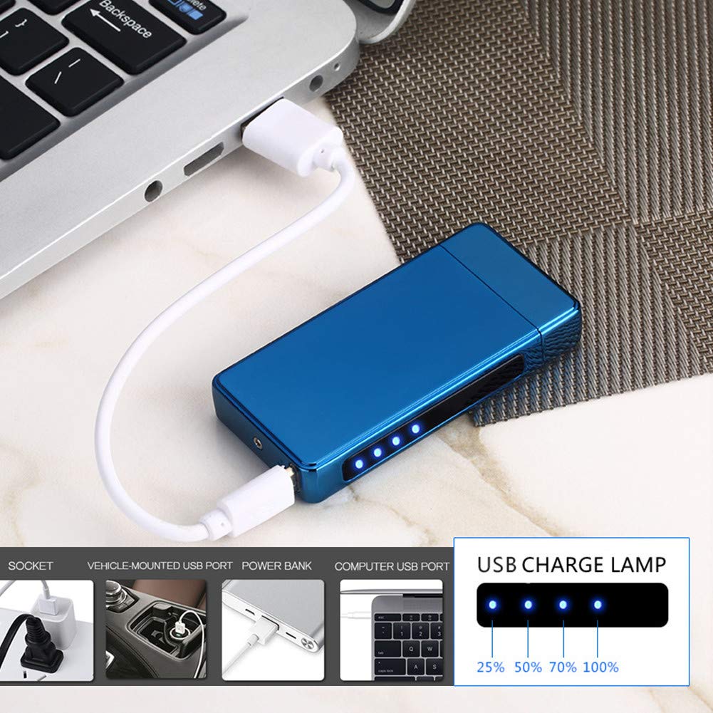 Leejie Windproof Lighter Dual Arc Plasma Lighter USB Re