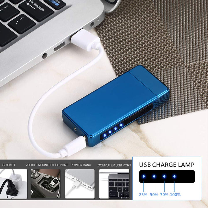 Leejie Windproof Lighter Dual Arc Plasma Lighter USB Re