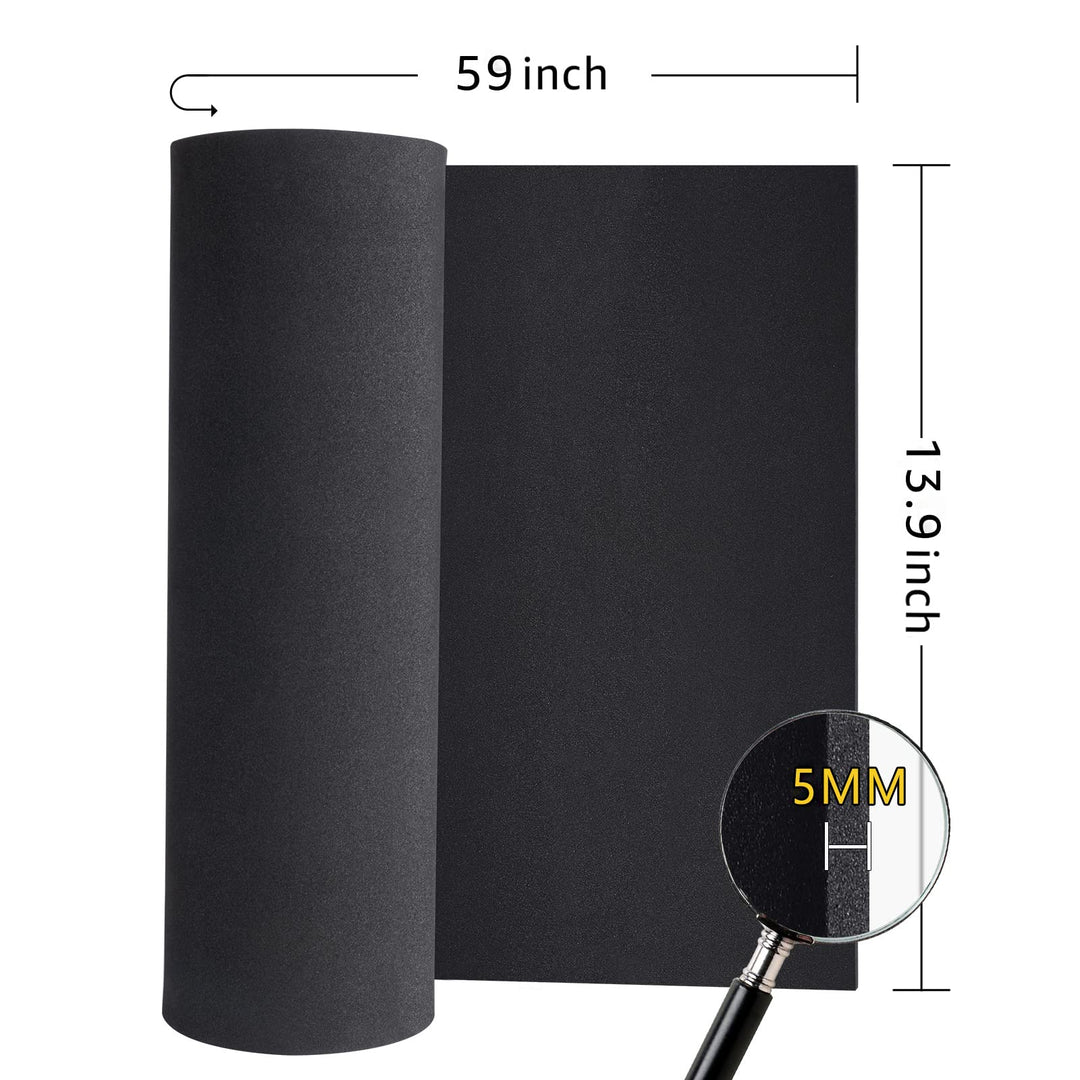 Black Foam Sheets Roll, Premium Cosplay Large EVA Foam Sheet 13.9 x 59,5mm Thick, Density 86kg/m3for Cosplay Costume, Crafts, DIY Projects