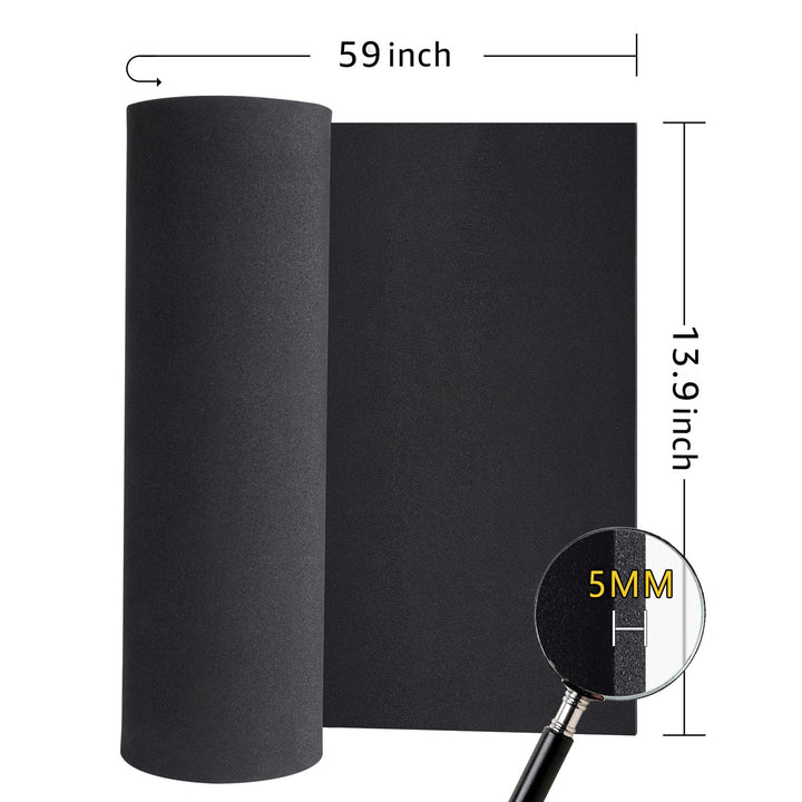 Black Foam Sheets Roll, Premium Cosplay Large EVA Foam Sheet 13.9 x 59,5mm Thick, Density 86kg/m3for Cosplay Costume, Crafts, DIY Projects