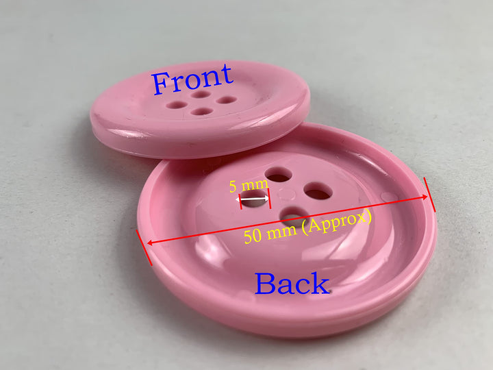 Kocraft 2 inch (50 mm) Large Resin Craft Flatback Button 4 Holes Multicolor 15 Pcs for Crafts Making, Clothes Sewing and DIY Projects, Scrapbook