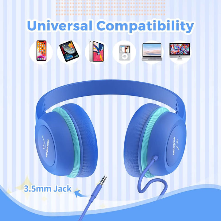 Kids Headphones, Ear Headphones for Kids, Wired Headphones with Safe Volume Limiter 85dB, Kids Headphones with Cord 3.5mm Jack Wired for Children/School