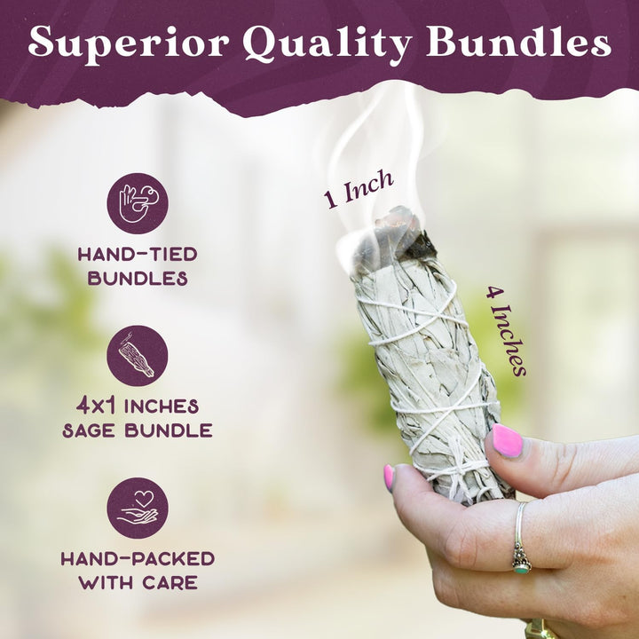 GloFX White Sage Bundle - 1 Pack - 4 Inches Wild Harves