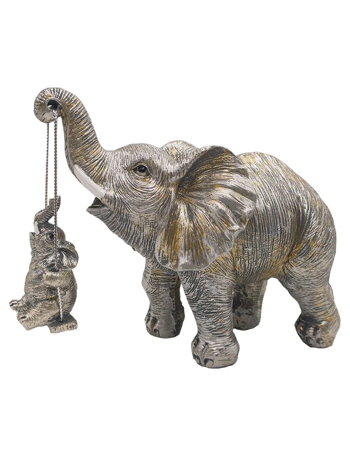 Elephant Decor, Elephant Statue Gifts for Mom&amp;Women, White Elephant Figurines Decorations, Elephant Sculpture for Living Room Table, Bookshelf, TV Stand, Shelf Decor, Silver(Ornaments)